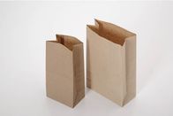 Kundengebundene Papiertüte-Spitze flache Unterseiten-Browns Kraftpapier offen für Imbiss
