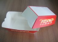 Roter Schnellimbiss-Papierkasten für die Nahrung unterwegs, Soem-Logo gedruckt