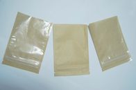 Klare vordere Seitendichtungs-Tasche Brown-Kraftpapier-drei für das Plätzchen-Verpacken