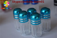 Sextablettenfläschchen mit Ringkappenkapsel formte Behälter Kapsel-Pillen-Form-Flasche mit Metallkappe, Plastikbehälter