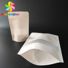 Weißes Doypack stehen oben Kaffee-Beutel-Kraftpapier-Papiertüten mit Reißverschluss mit klarem Fenster/Reißverschluss