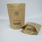 Das Papier-Imbiss-Taschen-Verpacken Kraftpapiers Brown steht oben Beutel-flache Unterseite mit Reißverschluss