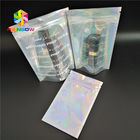 Farbe Plastikder hologramm-Plastik-Reißverschluss-Kosmetik-Verpackentaschen-CMYK mit klarem Fenster