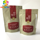 Heißsiegel-Nahrungsmittelplastikbeutel, die wiederversiegelbare Kaffee-Taschen-kundengebundene Größe verpacken