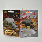 Karten-gehen die männlichen Verbesserungs-Pillen des Nashorn-3D, die verpacken, die aufbereitete Sex-Pillen-Kapsel-Verpackung
