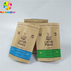 Kundenspezifische Druckverpackenpapiertüten browns Kraftpapier mit Reißverschluss-Nahrungsmittelspeicher-Papier-Beutel