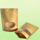 Kundenspezifische Papiertüten Browns mit klarem Fenster für das Kräuterchip-Verpacken