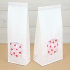 Rosa kundengebundene Kraftpapier-Papiertüten klar Fenster und Zinn-Bindung für Nahrung
