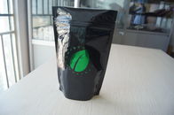 Glatter schwarzer heißer stempelnder Aluminiumfolie-Beutel, Kaffeebohne-Verpacken mit Reißverschluss