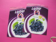 Purpurrote Schrumpfschlauch-Aufkleber für Lippenschlückchen-Trauben-Getränk-Flasche