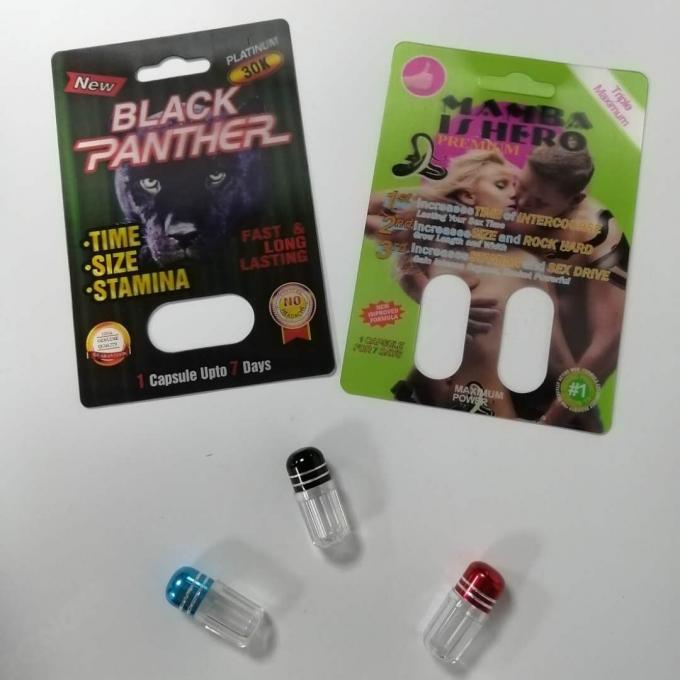 Schieben Sie Blasen-Einsatz-Karte, die männlichen verpackenden Verbesserungs-Pillen, Verpackung der Sex-Pillen-3d von Verpackentaschen