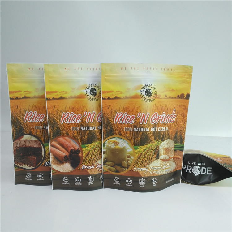 Wiederversiegelbarer Folien-Beutel, der Nahrungsmittelbeutel-Getreide-Reis-Samen-Nuts Taschen-farbenreiches gedruckt verpackt