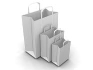 Weiß kundengebundene Papiertüte-flache Unterseiten-Papplogo-Papier-Einkaufstasche