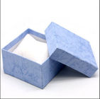 Luxus kundengebundener handgemachtes verpackender Geschenk-Papierkasten, blauer faltbarer Papierjuwel-Kasten