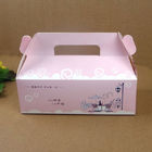 Rosa Papierkuchen-Verpackenkasten mit Griff faltend, fertigen Sie Tortenschachtel kundenspezifisch an