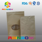 Einfache Brown-Reißverschluss-Spitzen-Kraftpapier-Taschen-kundengebundene Papiertüten für Pfeffer-Imbiss-Süßigkeit