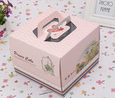 Rosa blaues quadratisches Geburtstags-Kuchen-Papierkasten-Verpacken/Geschenkbox besonders angefertigt
