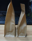 Block-untere Kraftpapier-Imbiss-Tasche, die flache Unterseiten-Beutel mit Taschen-Reißverschluss verpackt