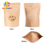Stehen Sie oben Brown-Papiertüten für die Süßigkeit, die mit Fenster-/Kraftpapiertasche für Nahrung verpackt
