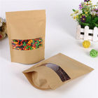 Plastik-Reißverschluss-Kraftpapier-Tasche mit klarem Fenster für Kaffeebohne/Plätzchen/Süßigkeit