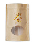 Gewohnheit druckte Kraftpapiertasche der hohen Qualität der flachen Unterseite für den Tee/Kaffee, die mit Reißverschluss Plastik mit Reißverschluss und Fenster verpacken