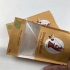 Aufbereitete kundengebundene wiederversiegelbare Papiertüten Stand-oben Beutel-Nahrung- für Haustierebrowns Kraftpapier