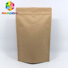 Stehen Sie oben Plastik-Brown-Kraftpapier-Taschen-kundengebundene Papiertüten mit Zipverschluß für Kaffeebohne