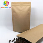 Stehen Sie oben Plastik-Brown-Kraftpapier-Taschen-kundengebundene Papiertüten mit Zipverschluß für Kaffeebohne