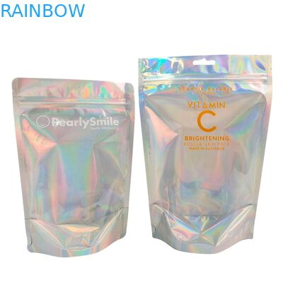 Persönlich angepasste holographische Farbtaschen Folie Tasche Tasche mit Geruchssicherung und wiederverschließbare Funktion