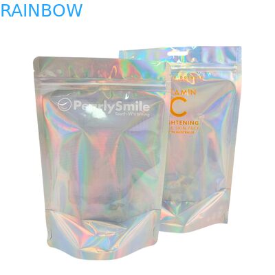 Persönlich angepasste holographische Farbtaschen Folie Tasche Tasche mit Geruchssicherung und wiederverschließbare Funktion