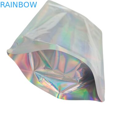 Persönlich angepasste holographische Farbtaschen Folie Tasche Tasche mit Geruchssicherung und wiederverschließbare Funktion