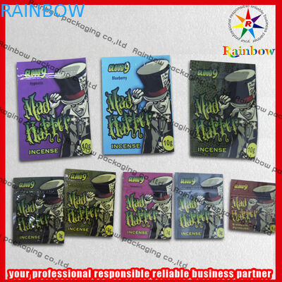 Aluminiumfolie-Kräuterweihrauch-Zipplastiktaschen aufbereitet mit Reißverschluss