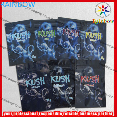 Aluminiumfolie-Zipplastiktaschen Kush, Kräuterweihrauch-bunte Reißverschluss-Tasche