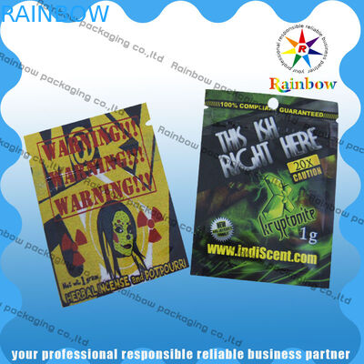 Heißsiegel Plastik- Kräuter-Incens-Taschen, Aluminiumfolie-Taschen-Reißverschluss