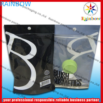 Plastik-Verpackentasche Comestic mit Reißverschluss mit unterem Keil für Lotion
