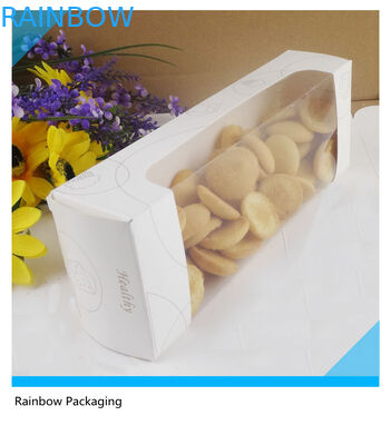 Fantastischer Kuchen-Papierverpackenkästen aufbereitet mit transparentem Fenster