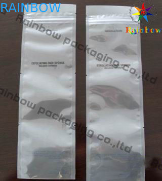 Weißer Baum-Seiten-Dichtungs-Folien-Beutel mit Reißverschluss lamelliert mit Riss-Kerbe