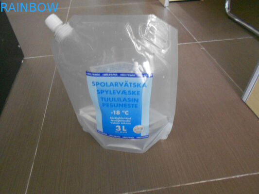 Bunter Druckwasser-Beweis stehen oben Verpackentasche mit Ecktülle für Liguid