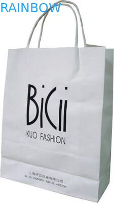 Logo Druckeinkaufspapiertüte-Verpackenweiß 110 Gramm wiederverwendbar