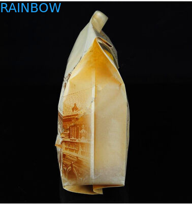 Machen Sie kundengebundene Papiertüten Browns Kraftpapier Reißverschluss zu, die mit für Brot/Bean drucken