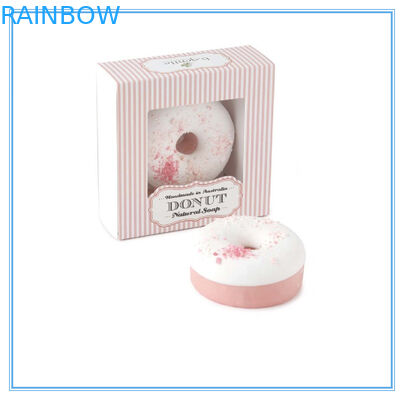 Dekorative rosa Seifen-Verpackenkasten aufbereitetes Büttenpapier