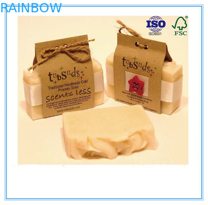 Recyclingpapier-Seifen-Verpackenkasten-Gewohnheit gedruckt mit Schließungs-Schnur