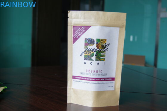 Kundenspezifische Kraftpapier-Teebeutel, die den guten Druck mit Reißverschluss verpacken