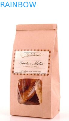 Rosa kundengebundene Kraftpapier-Papiertüten klar Fenster und Zinn-Bindung für Nahrung