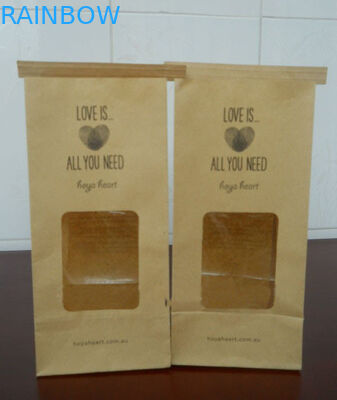 Papiertüte-Zinn-Bindung Brown-freien Raumes Fenster kundengebundene für das Verpacken der Lebensmittel