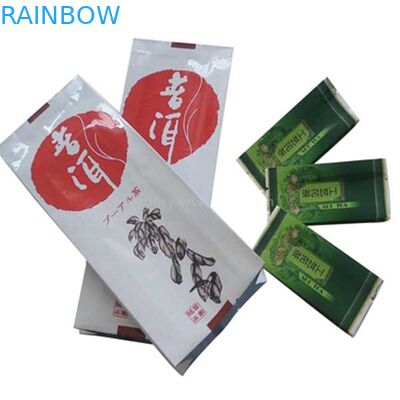 Weißer glatter Endseiten-Keil sackt buntes Drucken für Teebeutel ein