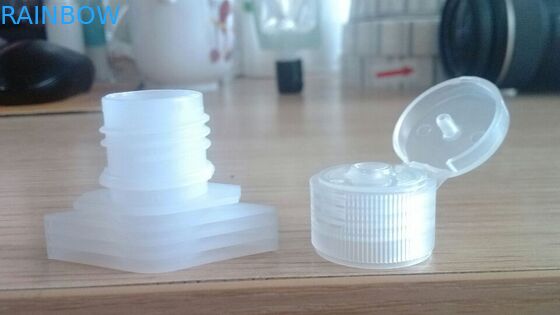 Kundenspezifischer Himmel-Blau-Plastiktüllen-Beutel, der das Orangensaft-Getränk-Verpacken verpackt