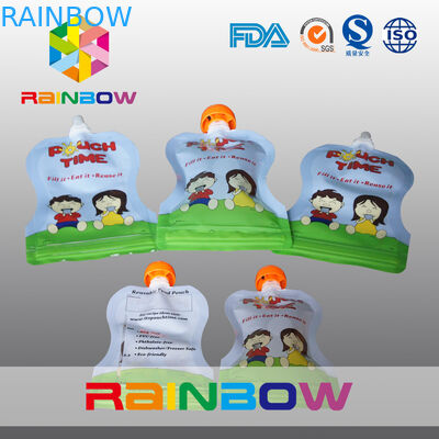 Silbrig stehen Sie die oben herausgespritzten Beutel, die voll mit Griff/Aufkleber gedruckt werden