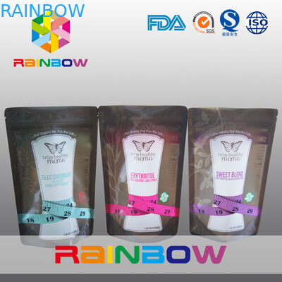 Stehen Sie oben Reißverschluss-Imbiss-Taschen/das Plastikverpacken der Lebensmittel für Süßstoff-Gleichgestelltes