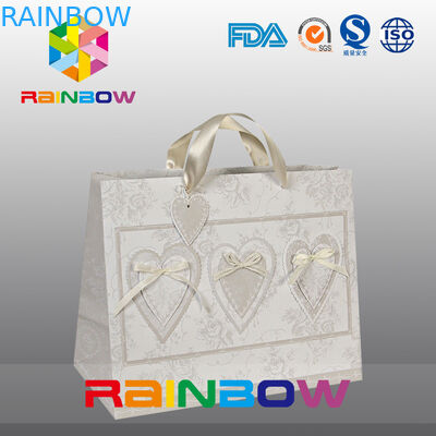 Einzigartiger Entwurfs-weiße/rote Gewohnheit druckte Papiertüten mit Griff